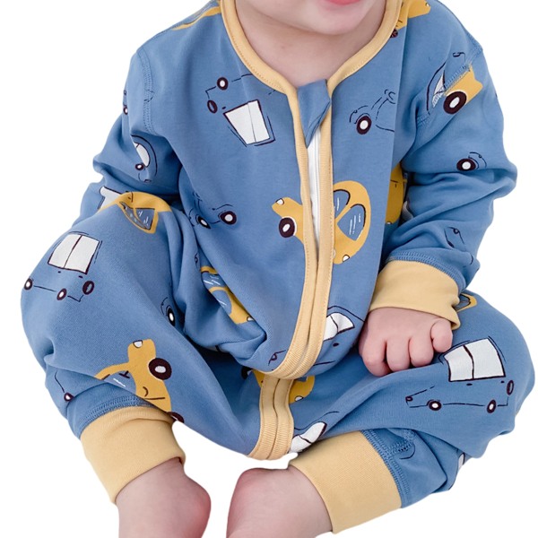 Helårs sovepose til småbørn med fødder, let og åndbar langærmet quiltet baby bæreblanket til tidlige gående