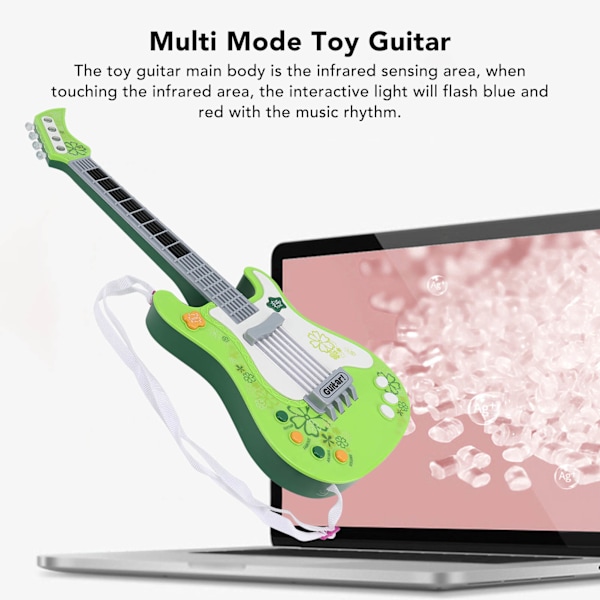 Børne Simulerings Elektronisk Guitar Multi Modes Smart Guitar Legetøj Plastik Børn Musikalsk Instrument Grøn