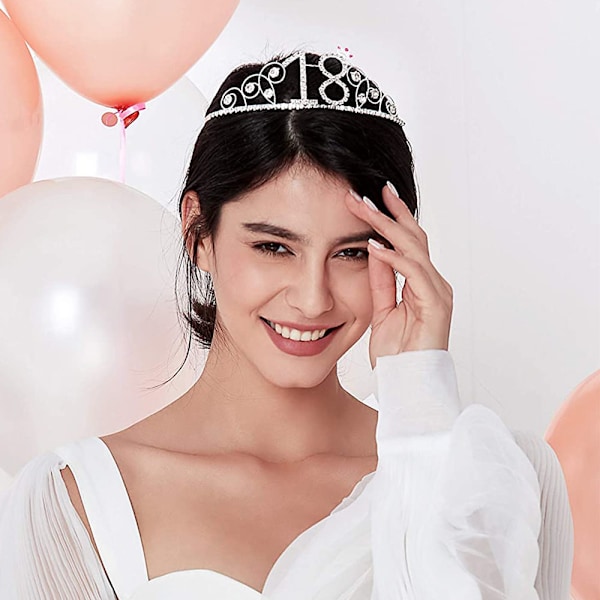 Syntymäpäiväkruunu Tiara hiuskammalla Kristalliriipus Hopeinen Syntymäpäivälahja Naisille Prinsessapuoti Tarvikkeet ja Koristeet Kristallilla