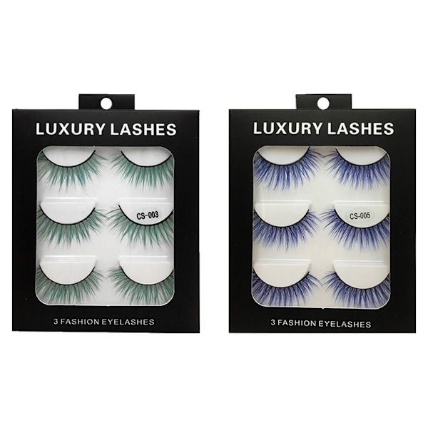 6 Par Fluffiga Fransar 3D Mink Fransar Långa Tjocka Falska Fransar Fransar Makeup Mink Fransar