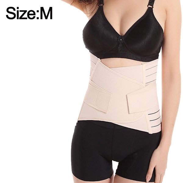 Tre-i-ett postpartum bäckenbälte formningstränare och formkläder (beige mesh)