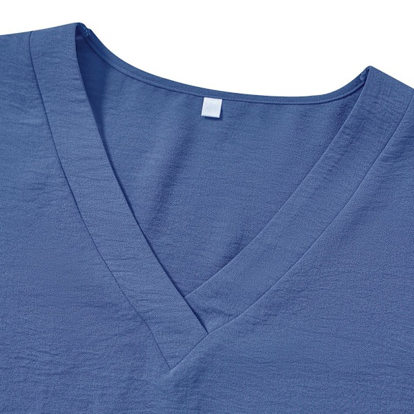 Dam T-shirt med Volangärmar, Fladdriga Korta Ärmar, Rund Hals, Lös Passform, Enfärgad Tunika