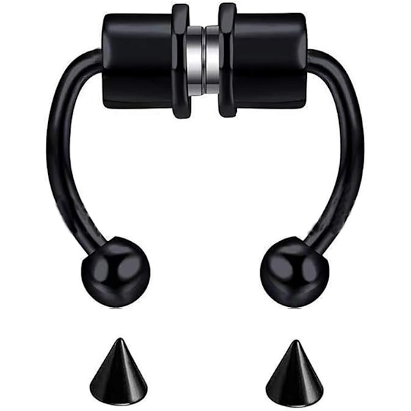 Falsk Nesering Hoop Magnetisk Septum Nesering Hestesko Rustfritt Stål Faux Falsk Neseseptum Ringer Ikke-Pierced Clip On Nesering Ringer