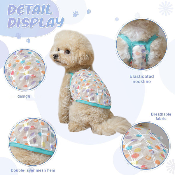 Hundklänning för små hundar Andningsbar Valp Söt Tutu Klänning Söt Kvinnlig Katt Prinsesskläder Sommar Fjärilsoutfit för Teacup Hund Yorkie Chihuahua