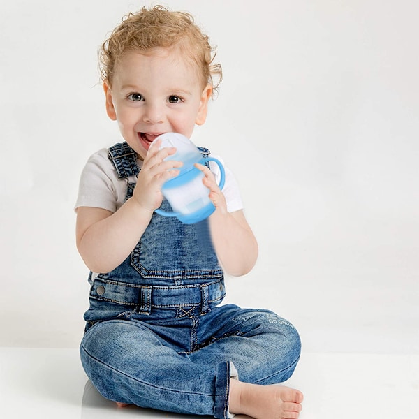 Stråkopper Spildsikre Babyflasker Toddler Kopper Børns Vandflaske Kopper til Småbørn Lækagesikre Vandkopper