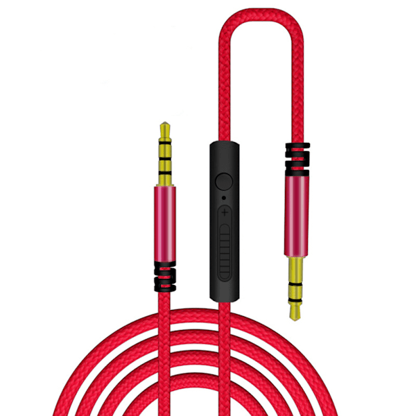 Audiokaapeli 3,5 mm uros-uros audioliitäntäkaapeli mikrofonilla puhelimen kuulokkeille autoon