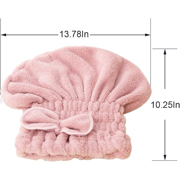 2-pack Mikrofiber Hårhandduk, Super Mjuk och Superabsorberande, Snabbtorkande Hår Turban Wrap Handduk Tjock Fluffig Badrumshatt $2-pack Hårhandduk