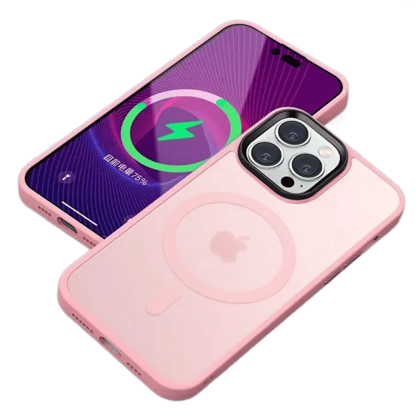 Magnetisk cover til iPhone 14 Plus (pink) – Magnetisk design, ridsefast og faldsikker