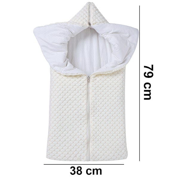 1 stk Baby Swaddle Tæppe Fleeceforet Bærbar Spædbarn Strikket Barnevogn Nap Wrap Plus Bomuld, Nyfødt Tyk Blød Varmt Sovesæk