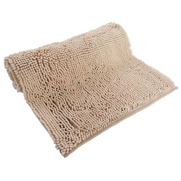 Chenille Anti-slip Vandabsorberende Skridsikker Måtte Badeværelse Stue (Kamel)