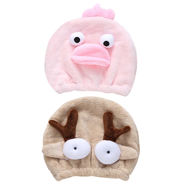 2-pack Mjuka Absorberande Snabbtorkande Hårhanddukar för Barn - Huvudomslagssats