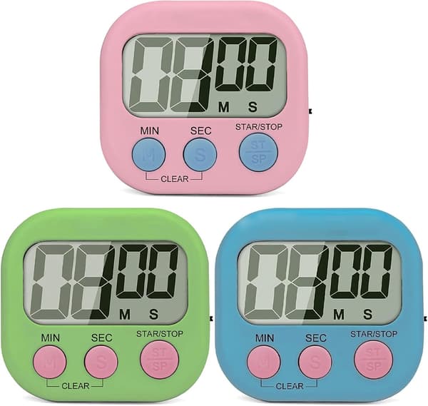 Digital køkkentimer, madlavningstimer, stort display, høj alarm