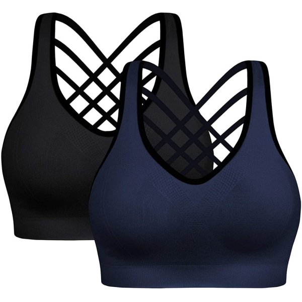 Padded Strappy Sports Bras for Women - Activewear Tops for Yoga