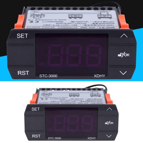 STC-3000 220V Digital Temperaturregulator med Touch-Skärm och Sensor (30A)