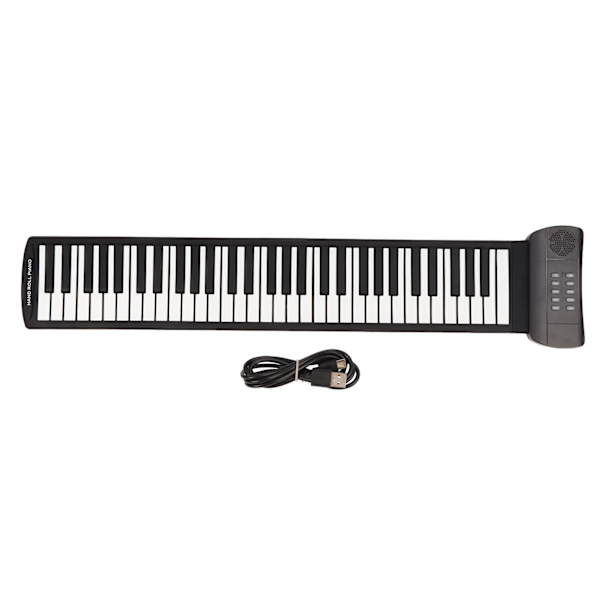 61 Tangenter Handrullad Piano Bärbar 4D Stereo Surround Sound Upprullningsbart Tangentbord Piano för Alla Åldrar PM61