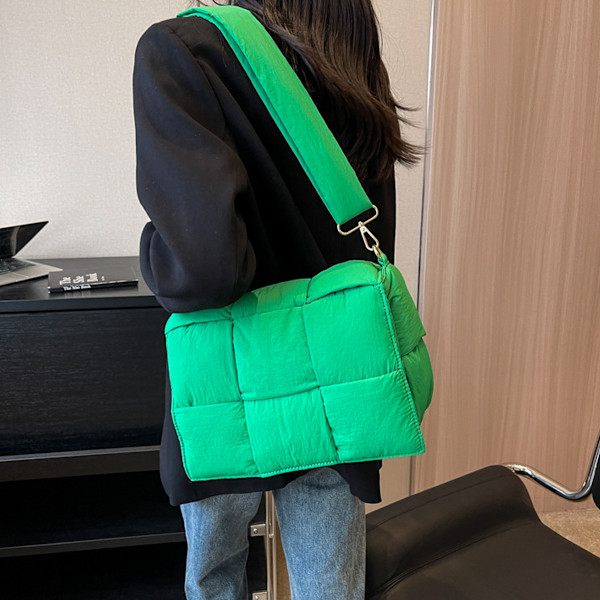 Quiltad Tote Bag för Kvinnor Puffer Bag Quiltad Väska Puffer Axelväska Nylon Vadderad Vävd Handväska Designer Crossbody Dupes Kvinnor Dun Plånbok