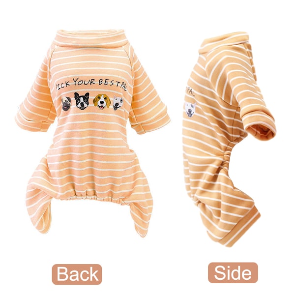 Hundpyjamas för små hundar pojke flicka, valp 4 ben hundkläder, vinter varm overall kläder för husdjur hundar hane hona (orange)