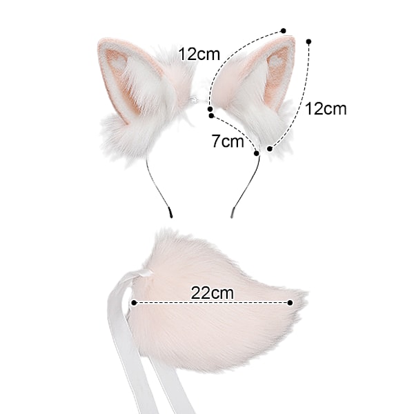 Plush-huivi Rabbit Ears Headwear Tail Set - Karvainen hiusnauha söpö pääpanta eläinjuhliin Halloweeniin