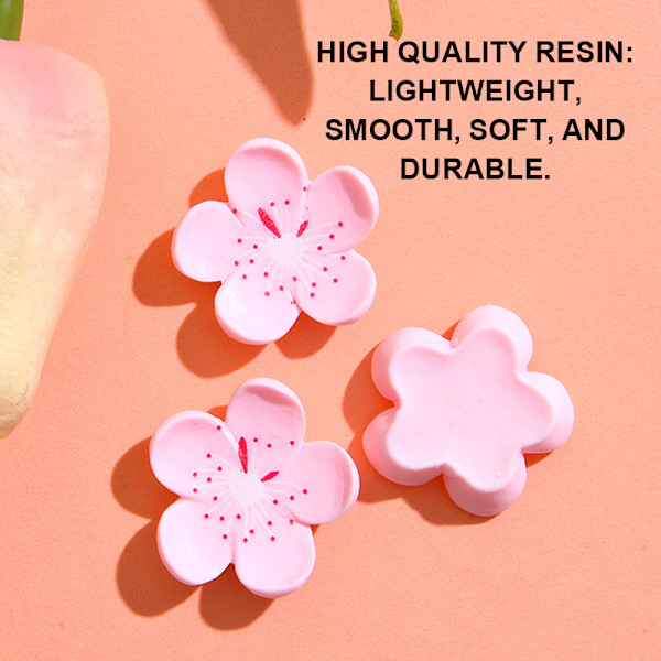 60 st Resin Blommor Flatback Knapp för DIY Hårklämma Hårband Scrapbooking Dekorationer