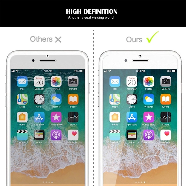 3-Pack iPhone 8 Skärmskydd Transparent Transparent