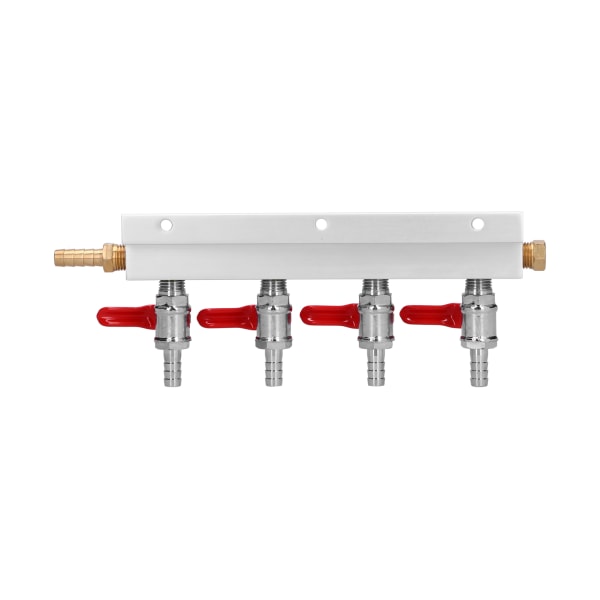 4-vägs CO2-gasdistributionsrör med 5/16-tums öl integrerat