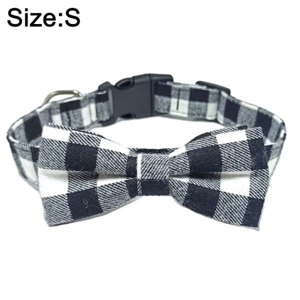Justerbart husdjurshalsband Checker Bowknot Hundhalsband