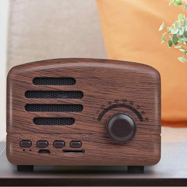 Mini Vintage Radio, Portabel Retro Am Fm Support Card Receiver, Stereo Shortwave Pocket USB Bluetooth högtalare med laddningsbart batteri