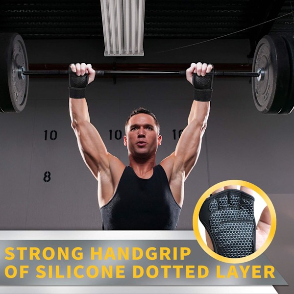 1 Par Ventilerade Viktlyftningshandskar med Inbyggda Handledsband, Fullt Handflateskydd & Extra Grepp, Perfekt för Pull-Ups, Crosstraining, Fitness för Män &