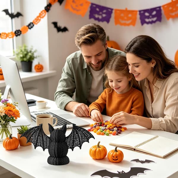 Halloween-karakterer - håndvævet gotisk borddekoration