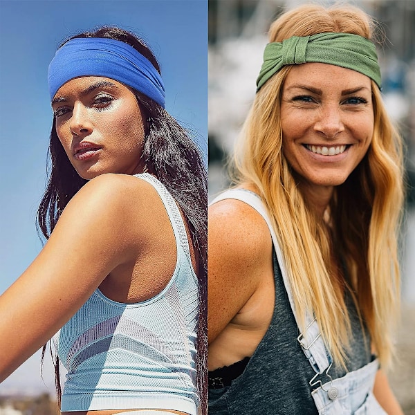 6 stk. Hårbånd til Kvinder Boho Bredt Hårbånd Hårbånd Knyttet Hoved Wraps Turbaner Hårtilbehør