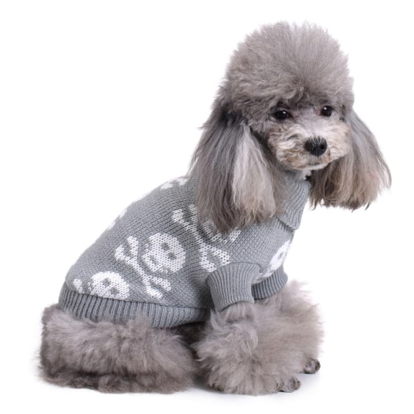 Dog Sweater Pullover Stickade Klassiska Tröjor med Varm för