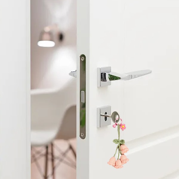 Nøkkelring Armbånd Håndlaget Blomst Ull Strikking Nøkkelring Nøkkelring Holder for Kvinner