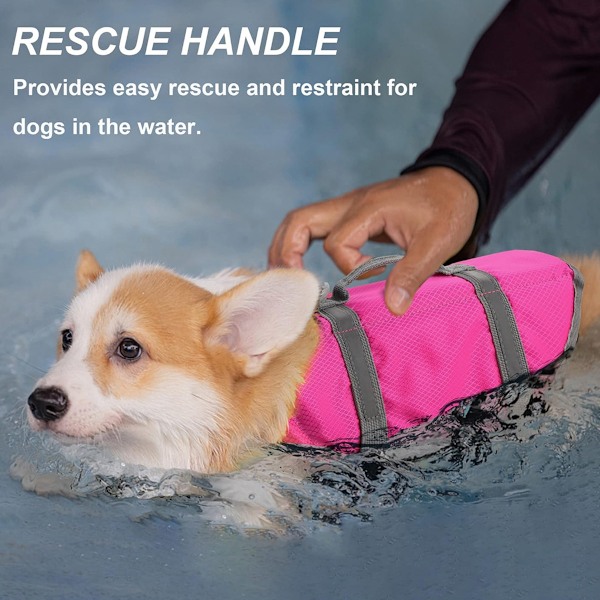 Hundevest med Reflekterende Striber, Justerbar Hvalpebadevest Meget Flydende Velegnet til Små, Mellemstore og Store Hunde