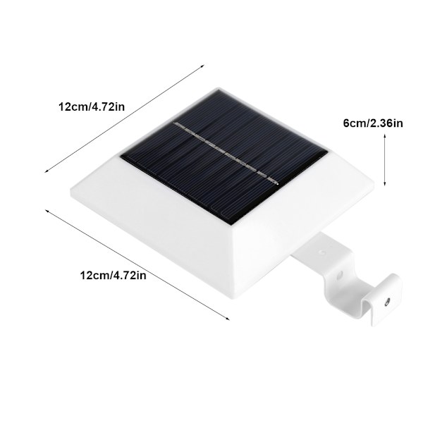 Solcellsdriven 6 LED-lampa med rörelsesensor för utomhus, trädgård, vägg, gångväg, säkerhet