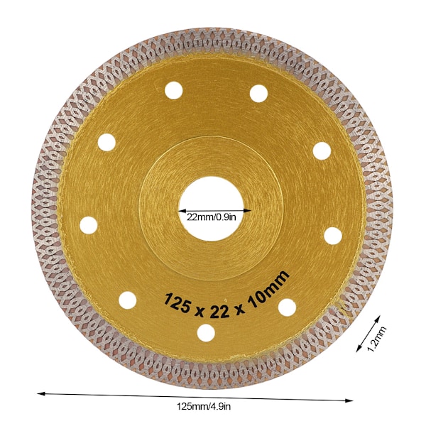 Diamantsirkelsagblad Varmpresset Skjæreskive for Keramiske Fliser (125mm)