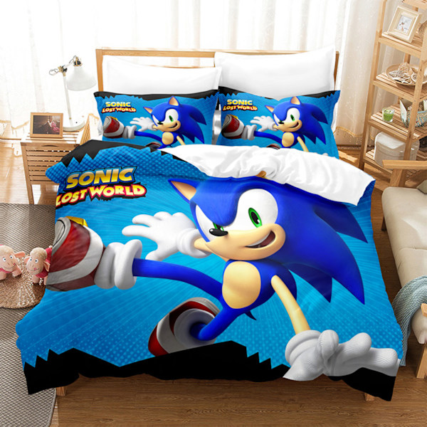 Sängklädesset Supersonic Sonic Cartoon Anime Sängkläder Täcke Set