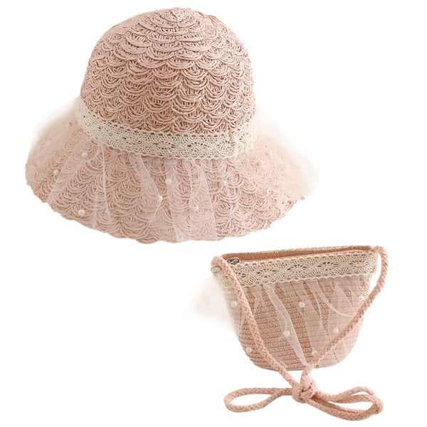 56-58cm hatt omkrets dam spets pärl stråhatt och pink 6a34 | pink | Fyndiq