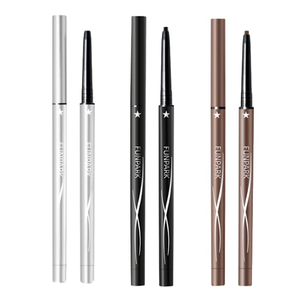 Eyeliner Gelpenna, 3-pack Vattentät Smudge-Proof Färg Fin Spets Eyeliner, Hörnögonshöjare, Ögon Gel Eyebrow Pencil