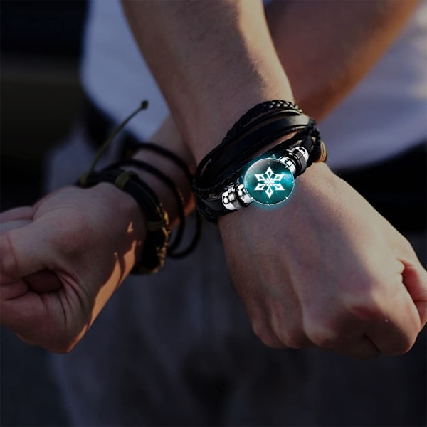12 stjärnteckens armband halsband väva flerskikts läder vänskapsarmband justerbar snöre armband zodiaktecken måne hänge halsband smycken