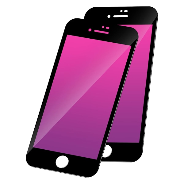 2 Pak Iphone 7&8 SE (2020-2022) Sort - Hærdet Glas 9H - 3D