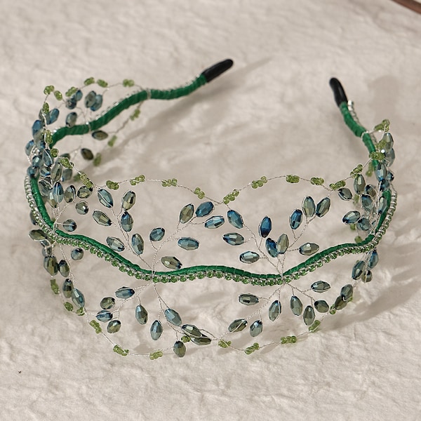 Brudehodepynt Rhinestone Bryllupshodeband: Krystall Perle Diamant Bryllupshårbånd Vintage Rhinestone Perle