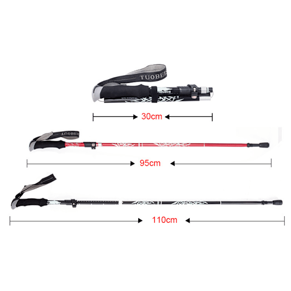2 st Vandringsstavar Teleskopiska - Aluminiumlegering, Snabbspärrsystem, Ultralätta för Vandring