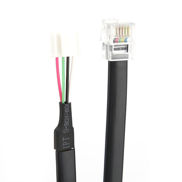 2 st 6-kärniga 60mm RJ25 Höger Knapp Enkristallhuvud Sensor Kabel Industrirobotdelar