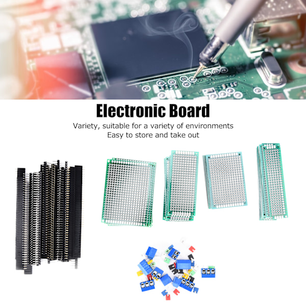 100 st Dubbelsidiga Kretskortssatser PCB Universal Tryckt Elektronisk Krets Prototyp Paneler