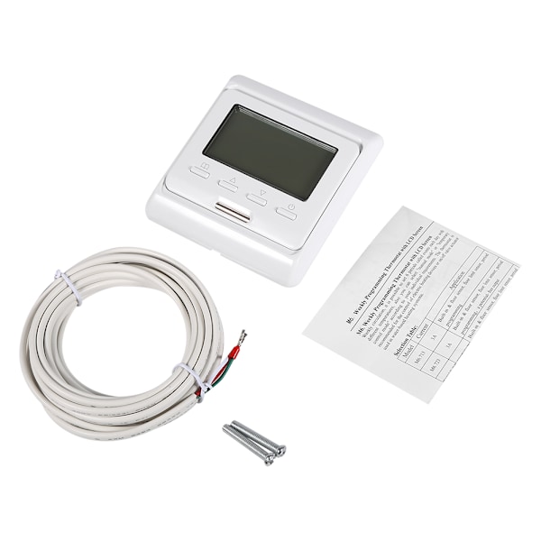 Digital LCD-skjerm Ukentlig Elektronisk Programmerbar Gulvvarme Termostatstyring AC 230V
