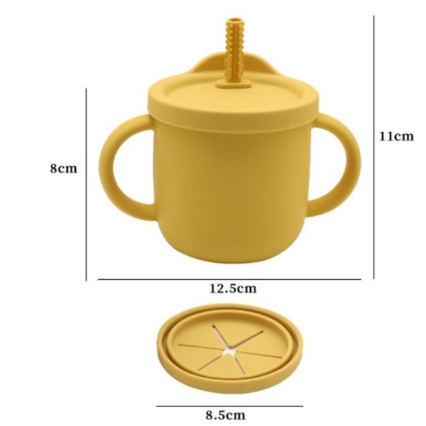 Silikoninen Nostokupit Taaperoille, Välipalakupeilla Oljella Vauvalle, Taaperon Ruokasäiliöt Kahvoilla, Vuotamattomat Kupit Lapsille, Astianpesukoneen Kestävä