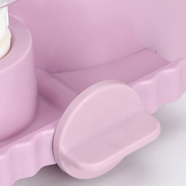 Dubbelskål i rostfritt stål för hundar och husdjur - Mat- och vattenfontän för husdjur - Rosa
