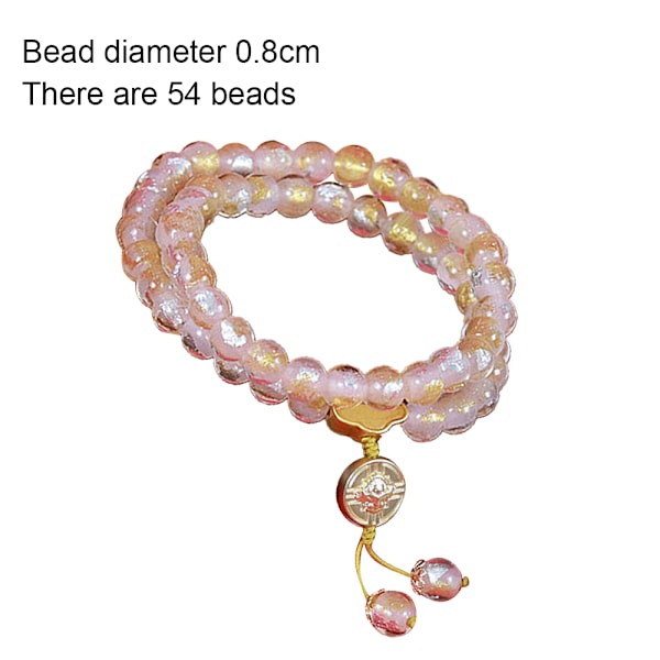 Håndlavet Guldfolie Glasperle Armbånd, Flere Omgange Stræk Elastiske Armbånd, Til Meditation Til Mænd Kvinder