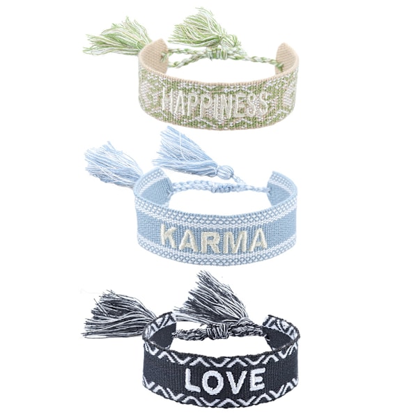 3 stk. Justerbare Armbånd til Kvinder Mænd Piger Vævede Venskab Wraps Armbånd, Julegaver