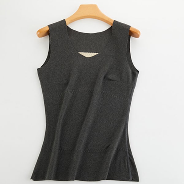 Termiske Tanktopper for Kvinner, Scoop Neck Fleece Camisole Ermeløs Undertøy Varmt Base Layer